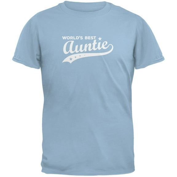 World's Best Auntie Light Blue Adult T-Shirt - Medium
