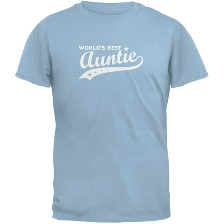 World's Best Auntie Light Blue Adult T-Shirt (Best Tie For Light Blue Shirt)