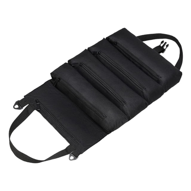 GROWTH TANK Tool Roll Pouch Oxford Cloth Versatile 5 Pockets Tool Storage Bag Tool Organizer Black