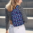 thumbnail image 5 of Disketp Skull flower funny print Canvas Backpack Lightweight Travel Daypack Student Rucksack Laptop Backpack-Medium, 5 of 5