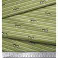 thumbnail image 2 of Soimoi Green Cotton Voile Fabric Text & Goggles Stripe Print Sewing Fabric Yard 42 Inch Wide, 2 of 3