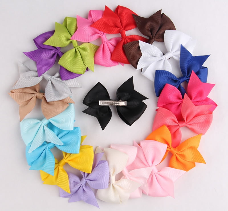 4 INCH BABY BOWS BOUTIQUE HAIR CLIP ALLIGATOR CLIPS GROSGRAIN RIBBON BOW GIRL UK 