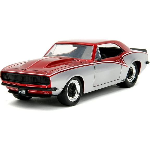 1967 Chevrolet Camaro Candy Red and Silver Metallic Bigtime Muscle Series 1/24 Diecast Model Car by Jada(Selections May Vary)