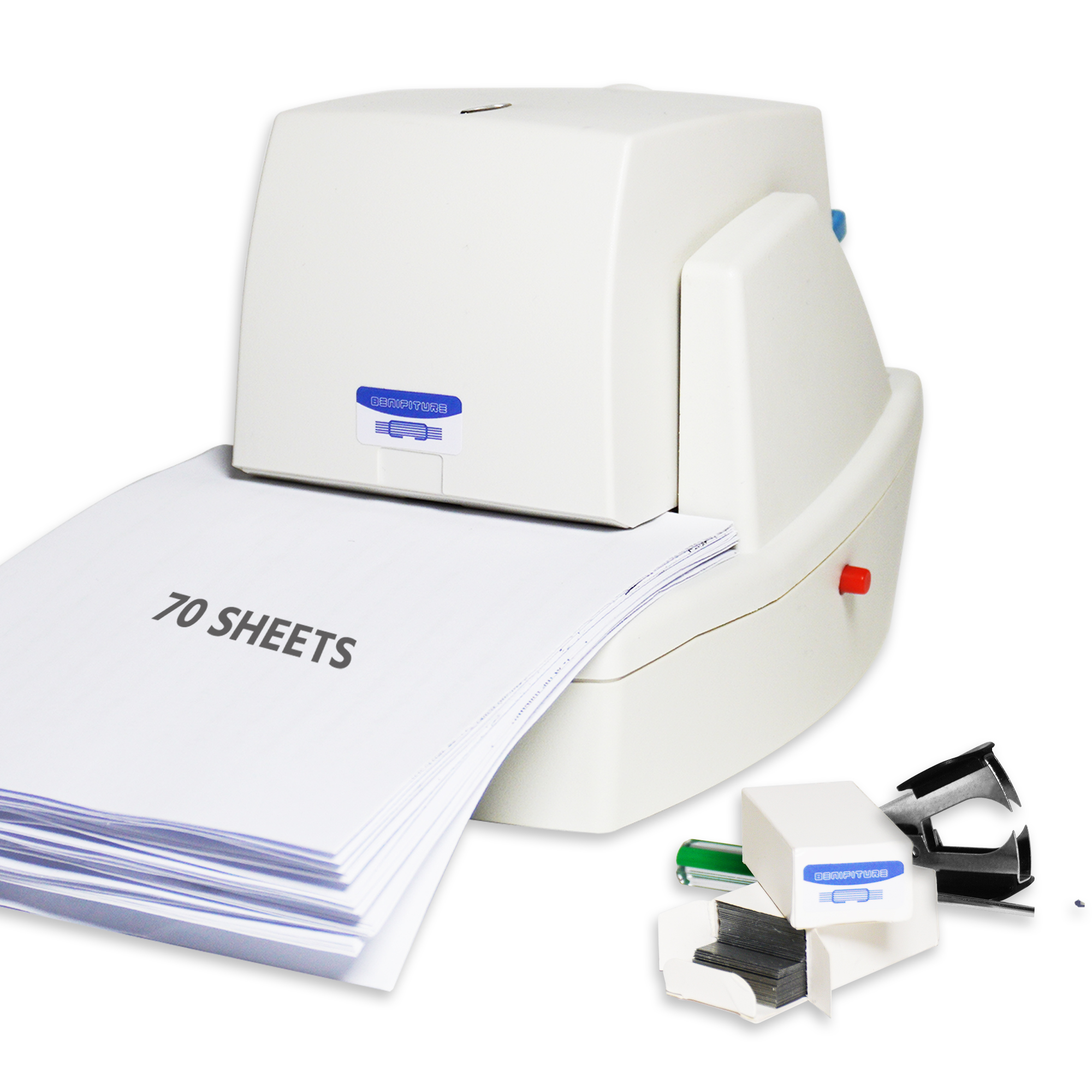 Benifiture Electric Stapler Heavy Duty, 70Sheet FlatClinch Stapler