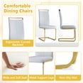thumbnail image 6 of LUFTUT 5-Piece 48" Round Dining Table Set for 4, Faux Marble Glass Top Kitchen Table with 4 Light Gray PU Chairs and Gold Legs for Apartment Living Room, 6 of 8