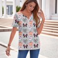thumbnail image 4 of Halloween Tshirts for Women Short Sleeve Henley Neck Womens Tops Halloween Graphic T Shirts Costume, 4 of 5