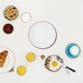 thumbnail image 4 of Homoyoyo Assiette Profonde en Émail Rouge Vintage pour Cuisine, Usage Polyvalent comme Assiette de Souper, Salade, Collation, 4 of 7