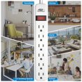 thumbnail image 5 of CRST 6 Outlets Power Strip White with Flat Plug 2.5 ft Extension Cord Integrated 15A Circuit Breaker 3-Prong Grounded Overload Protection, Wall Mount (2 Pack), 5 of 7