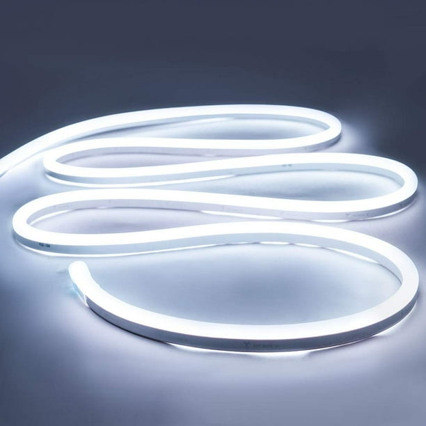 iNextStation Tira de luz de neón de 16,4 pies/5 m, luz de cuerda de neón LED de silicona de 12 V Luces de neón LED flexibles impermeables para interiores y exteriores