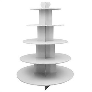 The Smart Baker - Adjustable, Reusable 5 Tier Round Cupcake & Dessert Tower  Display Stand, White - Holds up to 90+ Cupcakes