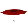 thumbnail image 6 of Mondawe 9ft Patio Umbrella 32 LED Solar Light Market Umbrella Red with Tilt and Crank, 6 of 8