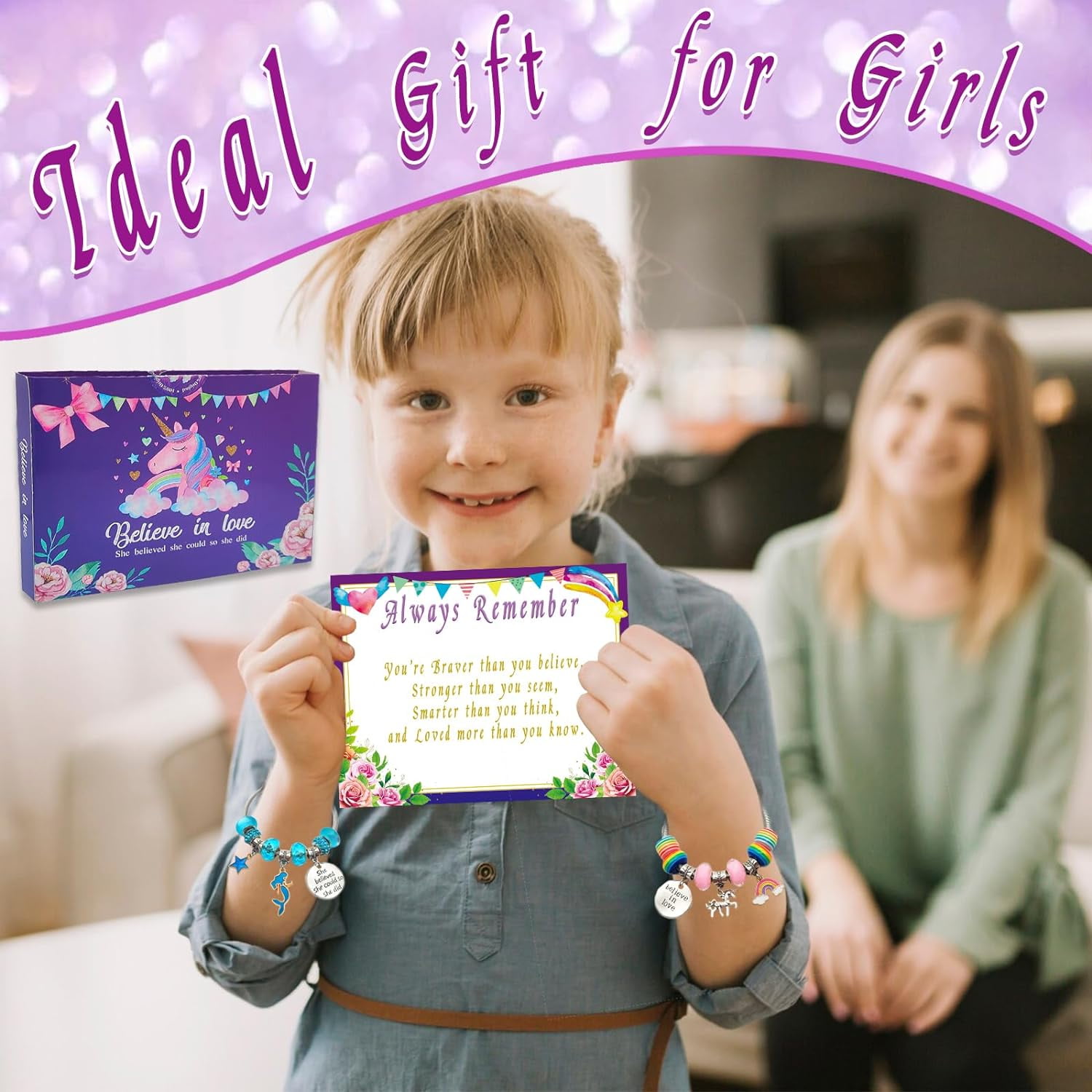  DIVAS MODE Charm Bracelet Making Kit, Unicorn/Mermaid Crafts  for Girls Age 6-8, Jewelry Making Beads and Supplies : Toys & Games