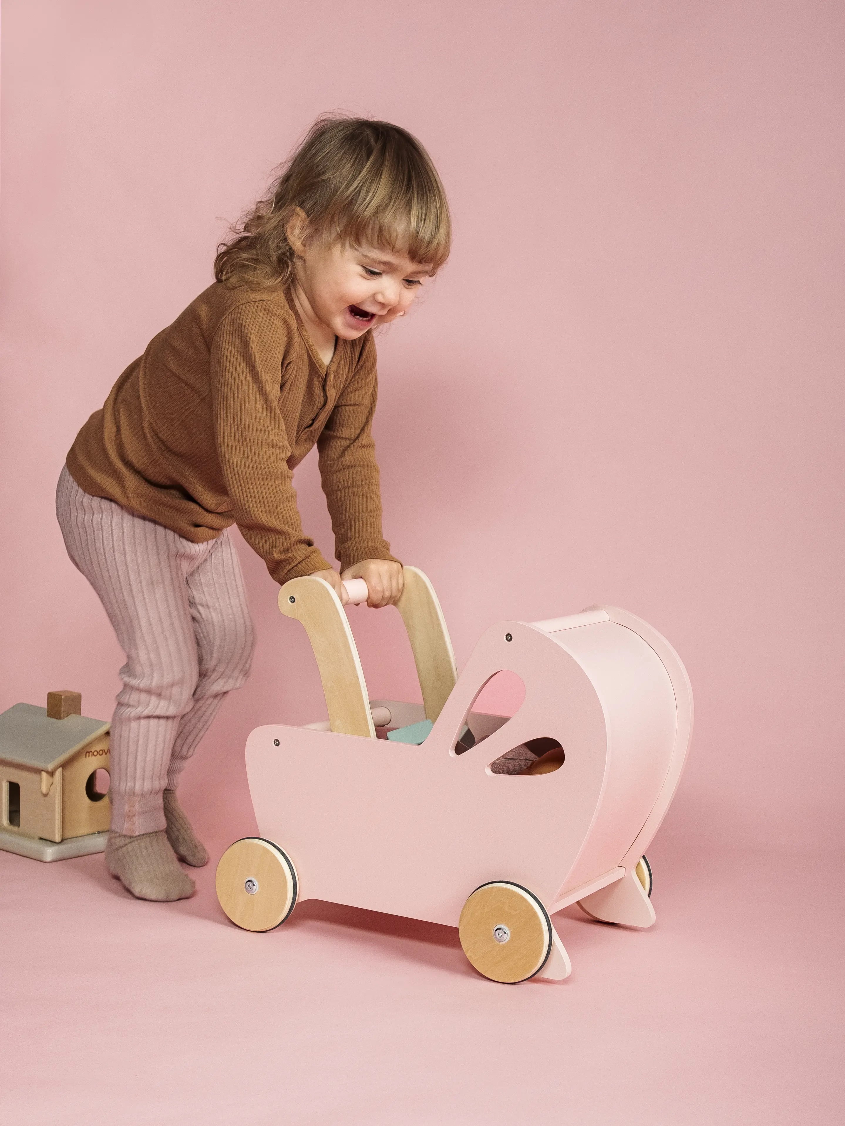 Moover Toys Doll Pram, Light Pink