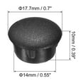 thumbnail image 2 of 100Pack 14mm(9/16") Dia Plastic Screw Hole Plugs Cover for Furniture, Black, 2 of 6