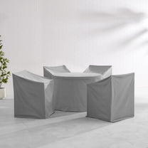 Maykoosh Contemporary Cool 5-Piece Set Outdoor Furniture Cover Set (4 Dining Arm Chairs, Round Dining Table), Gray, 47"D x 47"W x 29"H, Outdoor Furniture Cover with Drawstrings, Vinyl Furniture Cover