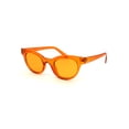 thumbnail image 2 of Mod Womens Thick Plastic Oval Hippie Horn Rim Sunglasses Orange, 2 of 4