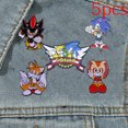 thumbnail image 2 of Juego de 5 broches de solapa sónicos para ropa, cuello, mochila, insignia, accesorios, broche de cosplay de anime, decoración, regalos de joyería, 2 of 4