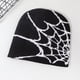 thumbnail image 2 of Minnieouse M Gorro unisex de tela de araña Gorros de moda para todos los gorros de gorro de tela de araña Gorros de punto Gorros Sombreros gris rojo, 2 of 6