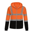 thumbnail image 5 of Hi Vis Hoodies for Men High Visibility Work Safety Sweatshirts Full Zip Black Bottom Reflective Construction Hoodie, 5 of 6