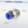 thumbnail image 3 of Uxcell Push to Connect Fitting 6mm Tube OD x 1/4" NPT Thread Male Straight Quick Connector Copper Air Line Hose Fittings for Industry Air System PC6-N02, Blue, 3 of 6