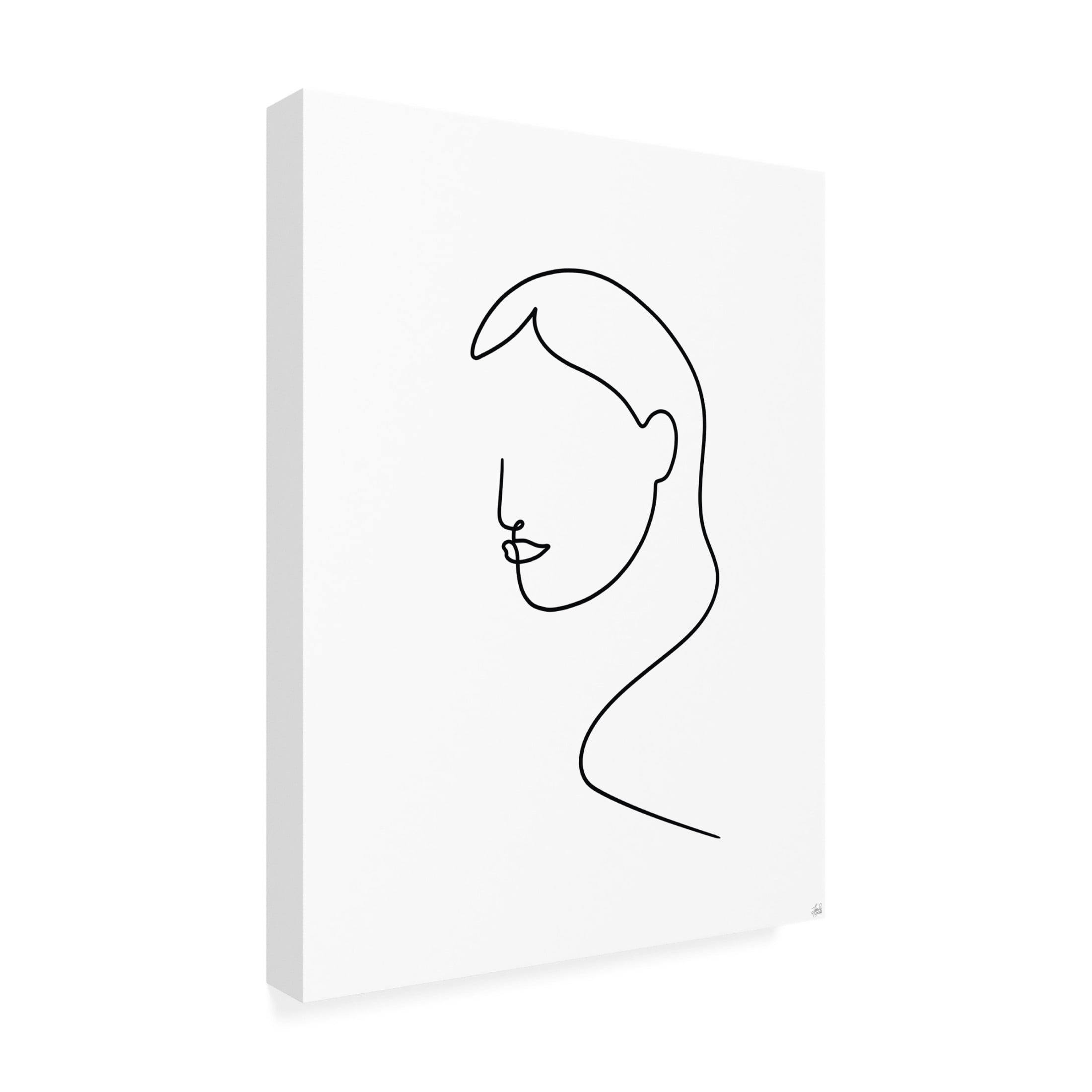 Canvas Wall Art - Line and Brush 'Line Lady 8' Wall Art for Living Room, Bedroom, or Office Décor by Trademark Fine Art - 14 x 19 Inches