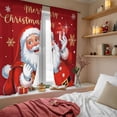 thumbnail image 4 of Red Santa Christmas Sheer Curtains 72 Inches Long, Xmas Snowflake Merry Christmas Light Filtering Window Curtains for Living Room/Bedroom, Rod Pocket Voile Sheer Curtain Drapes, 52"W x 72"L, 2 Panels, 4 of 9