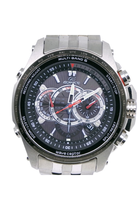 Pre-Owned Casio Edifice Multi-Band 6 EQW-M710DB-1A2JF Stainless Steel Gray Solar...