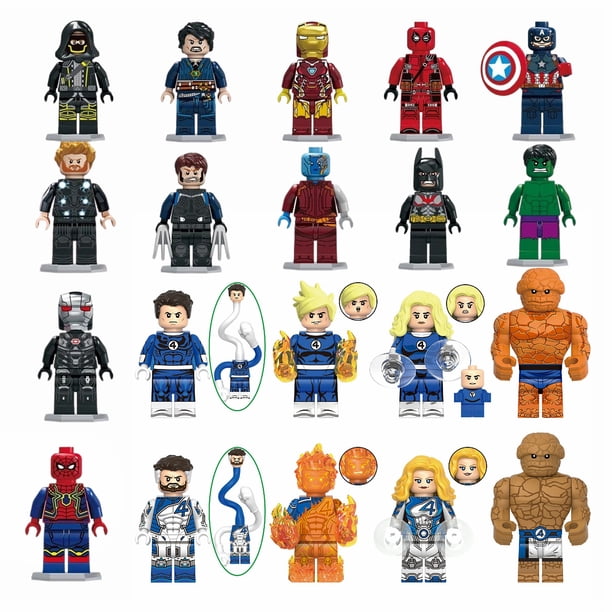 Set de 20 Figuras de Bloques de Construcción de Héroes Fantásticos, Serie Liga de Campeones, Juguetes Decorativos para Fiestas y Cumpleaños
