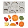 thumbnail image 1 of Moldes de silicona con forma de rebanada de fruta, fresa, limón, kiwi, mandarina para hacer bricolaje, pasteles, fondant, galletas, jabón, pudín de azúcar, 1 of 5