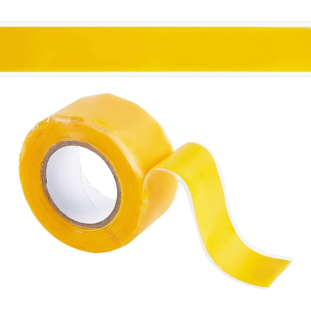 Cinta de silicona autoadhesiva amarilla resistente al agua, cinta aislante para reparación de fugas, 3 m x 25 mm, cinta aisladora multiusos para sellar mangueras de radiador, reparación de tuberías