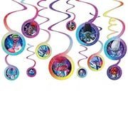 amscan Trolls World Tour Hanging Swirl Decorations- 12 pcs.