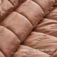thumbnail image 4 of EVERGRACE Pearl Velvet Quilt King Size Bedding Sets, Luxurious Soft Velvet Comforter Set, Lightweight Box Stitching Oversized Bedspread Coverlet for All Season, with 2 Shams, Terracotta Clay, 4 of 8