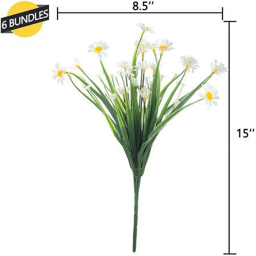 ZOELNIC 12 Bundles Artificial Flowers Outdoor Fake Flowers for Decoration UV Resistant No Fade Faux Plastic Plants Garden Porch Window Box Decor, White