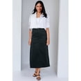 thumbnail image 2 of Jessica London Women's Plus Size True Fit Front Button Casual Denim Skirt, 2 of 6