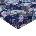 thumbnail image 4 of Ambesonne Floral Fitted Sheet, Roses Flowers Leaves Plot, California King, Dark Violet Blue and Mauve, 4 of 5