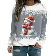 thumbnail image 2 of Riecok Christmas Fall Crewneck Hoodless Sweatshirt Womens Long Sleeves Crew Neck Winter Christmas Funny Graphic Comfy Loose Oversized Fashion Soft Tops Gray L, 2 of 3