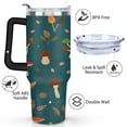 thumbnail image 3 of Mushroom 40 Oz Tumbler with Handle Lid and Straw, Stainless Steel Double Walled Vacuum Insulated Cup, Cute Anniversary Wedding Birthday Gifts Tumbler for Women Men Friends Outdoor Indoor, 3 of 7