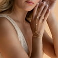 thumbnail image 3 of Turandoss Clover Hand Chain Bracelet for Women Dainty 14K-Gold-Plated Ring Bracelet Hand Chains Cubic Zirconia Finger Bracelets Ring Hands Chain Jewelry Gift for Women, 3 of 7