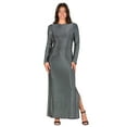 thumbnail image 5 of Womens Round Neck Shimmery Maxi Dress, 5 of 9