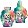 thumbnail image 3 of Funny Watercolor Adorable Shih Tzu Peeking Through Torn Paper Effect All Over Print 3D Hoodie Unisex Merch Hoodies Lion Dog Lover Gifts - 00026, 3 of 6