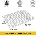 thumbnail image 2 of NOGIS Small Cooling Racks, 2-Piece Stainless Steel 9.8’’ x 7.5’’ Heavy Duty Grid Wire Rack for Baking Roasting Broiling Drying, Fits Small Toaster Oven, Non-Toxic & Durable, Dishwasher Safe, 2 of 7