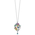 thumbnail image 2 of SS Enamel CZ Syn. D.Blue Spinel & Glass Sim.Stones Necklace, 2 of 4