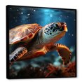 thumbnail image 2 of Designart "Harmonious Abstract Art" Animals Turtle Floater Framed Canvas Art Print, 2 of 5