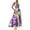 Purple, variant on PuLe Summer Women's Summer Fashion Classic Printed Strap V-neck Large Set Skirt
