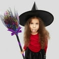 thumbnail image 4 of Halloween Witch Broom Wizard Broomstick Kids Tulle Gauze Flying Broomstick for Halloween Costume Haunted House Decoration, Masquerade Cosplay Costume Accessories Props, 35.4 Inch,2Pcs, 4 of 6