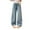 Blue, variant on Ruyang Girls Jeans with Bow Lace Baggy Wide Leg Denim Pants Teen Kids Cute Fall High Waist Straight Denim Trousers with Pockets