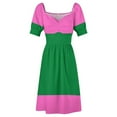 thumbnail image 4 of pink and green Short Sleeved Dress dresses for prom Summer women's clothing loose women's dress Women's evening dress, 4 of 5
