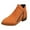 Orange, variant on Black Womens Casual Fall Boots Versatile Sweet Cool Short Boots Side Zipper Thick Heel Pointed Toe Mid Calf Ankle Boots
