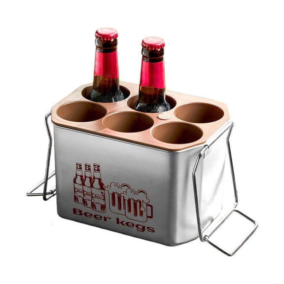 Ciwanning Advanced Drink Chiller Portable Beverage Drink Coolers Beer Cooling Barrels Stainless Steel Can and Bottle Holder