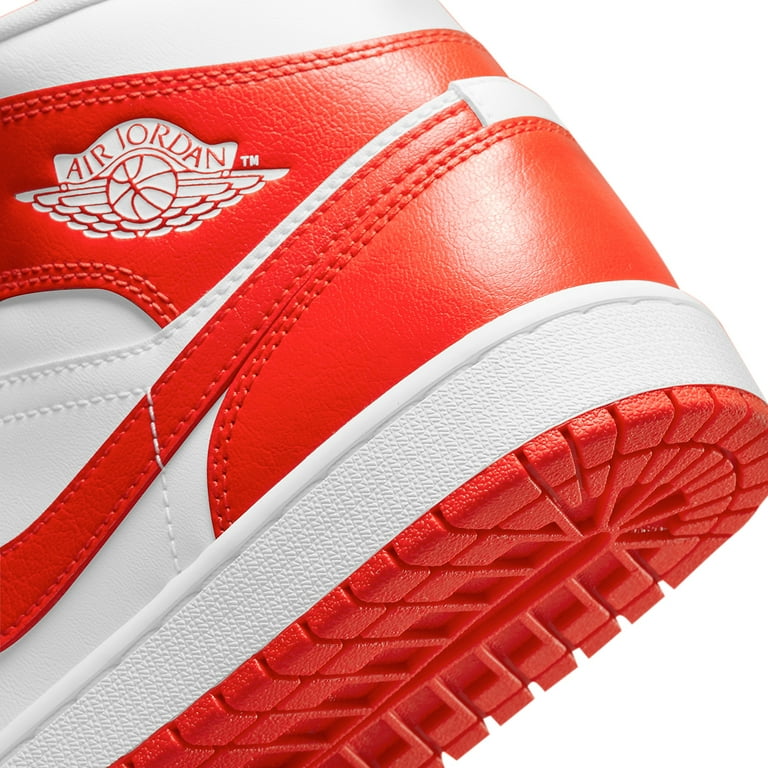 Air Jordan Women's Mid Top Athletic Shoes, White/Habanero Air Jordan Women's Mid Top Athletic Shoes, White/Habanero